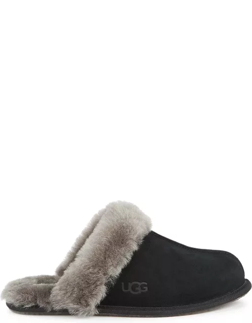 Ugg Scuffette II Black Suede Slippers - Black And Grey