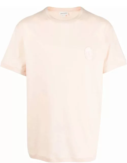 ALEXANDER MCQUEEN Skull Patch Round-neck T-shirt Pink