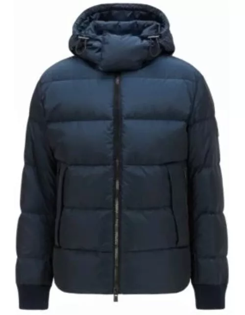 Regular-fit puffer jacket in water-repellent fabric- Dark Blue Men's Down Jacket