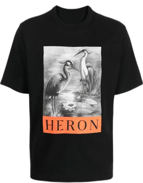 HERON PRESTON Heron S/S T-Shirt Black Orange