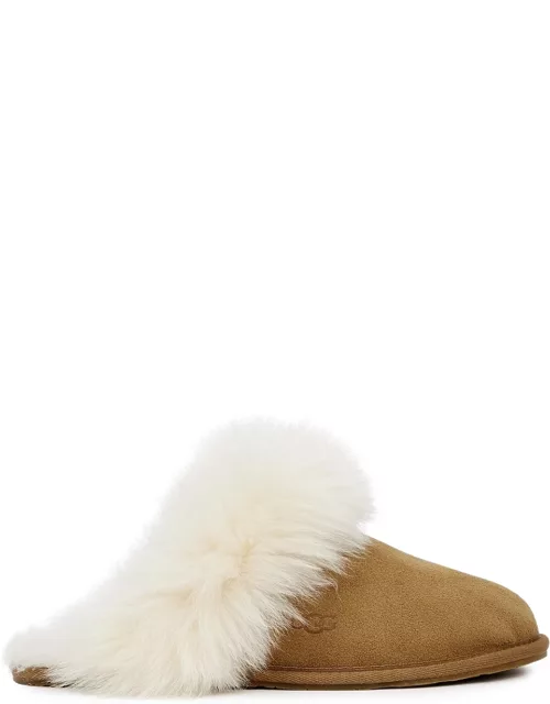 UGG Scruff Sis Shearling-trimmed Suede Slippers - TAN