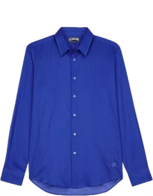 Unisex Cotton Voile Light Shirt Solid - Shirt - Caracal - Blue