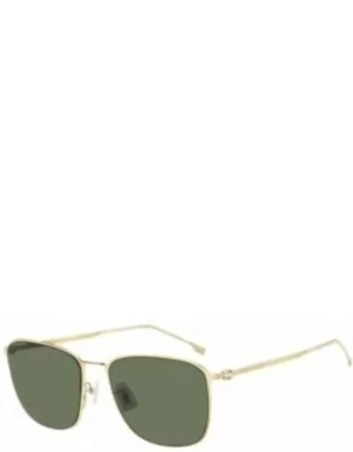 Gold-tone steel sunglasses with lasered logos Men's Eyewear
