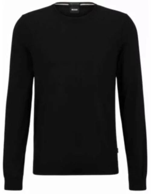 Slim-fit sweater in virgin wool- Black Men's Sweater