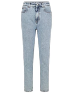 High-waisted jeans in bleached-blue organic-cotton denim- Blue Women's Jean