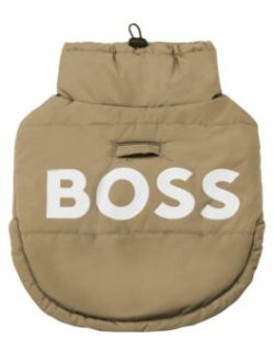 Dog padded jacket with contrast logo- Beige unisex Accessorie