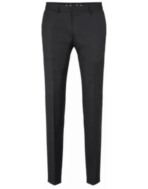 Formal trousers in virgin-wool serge- Black Men's Business Pant
