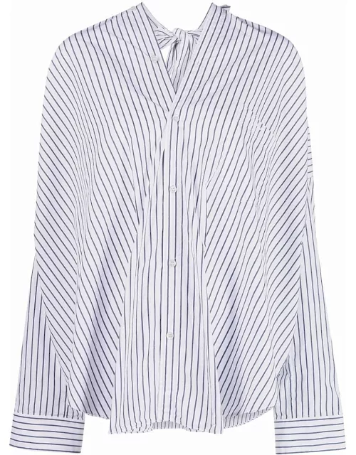 Balenciaga bow-detail striped shirt