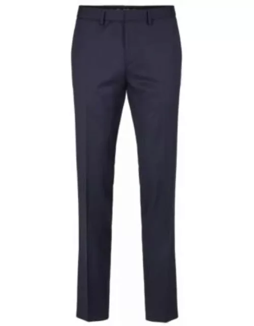 Formal trousers in virgin-wool serge- Dark Blue Men's Business Pant
