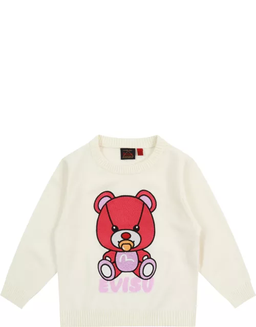 Bear Appliqué Knitted Sweater