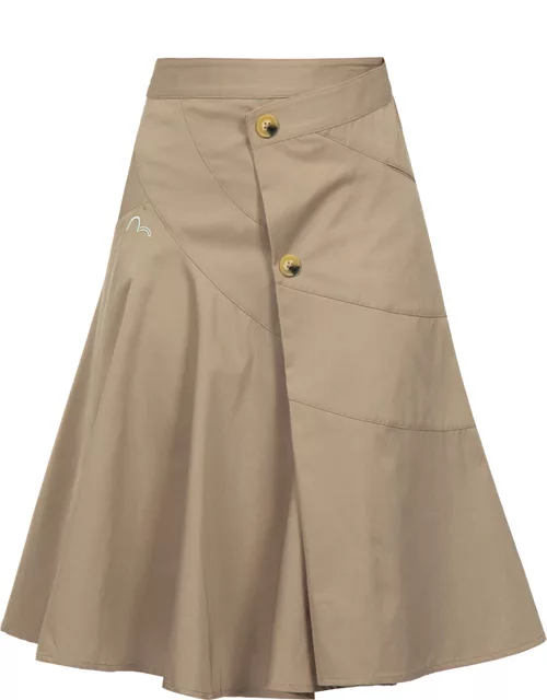 Asymmetric A-line Wrap Skirt