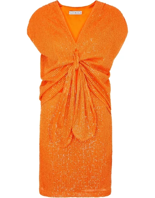 IN The Mood For Love Larissa Orange Sequin Midi Dress
