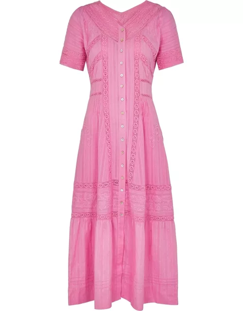 LoveShackFancy Victorian Panelled Cotton Dress - Pink