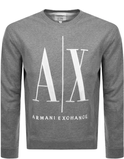 Armani Exchange Crew Neck Logo Sweatshirt Grey