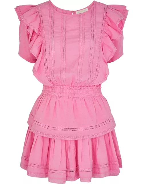 LoveShackFancy Natasha Panelled Cotton Mini Dress - Pink