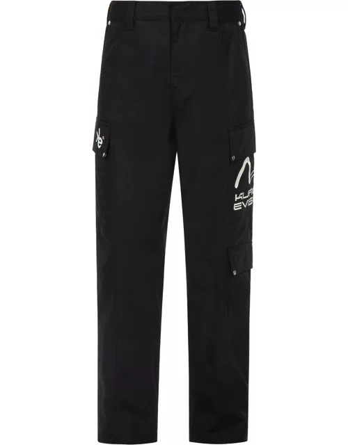 Seagull and Logo Print Cargo Pant