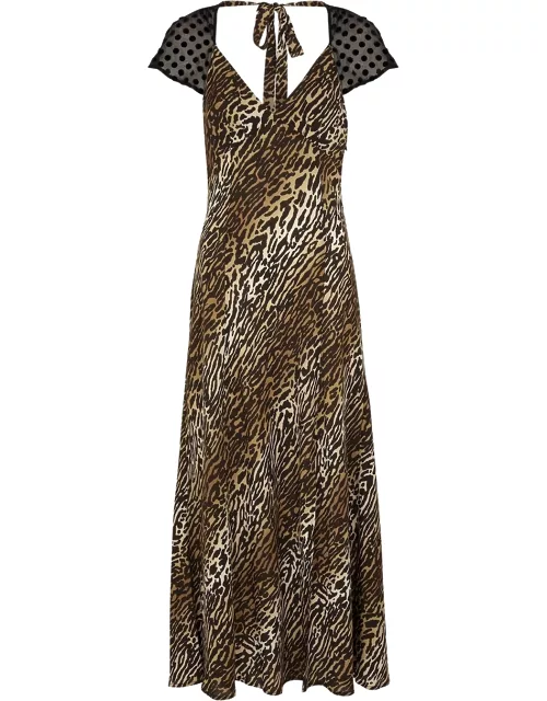 Rixo Angelina Leopard-print Georgette Dress