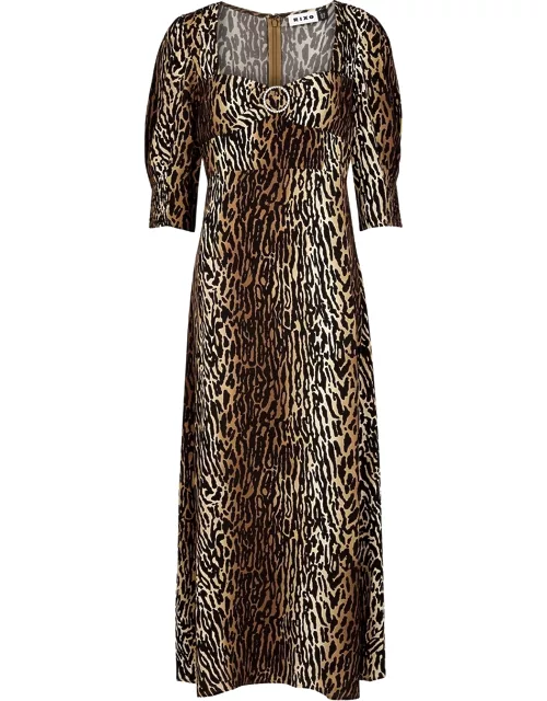 Rixo Karen Printed Midi Dress - Leopard