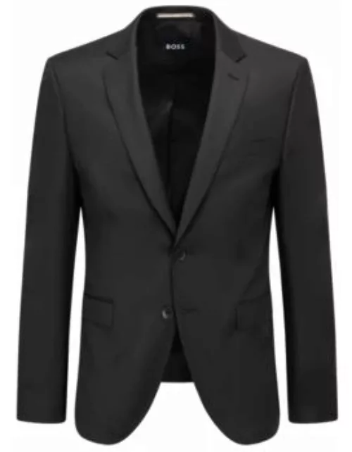 Single-breasted jacket in virgin-wool serge- Black Men's Sport Coat