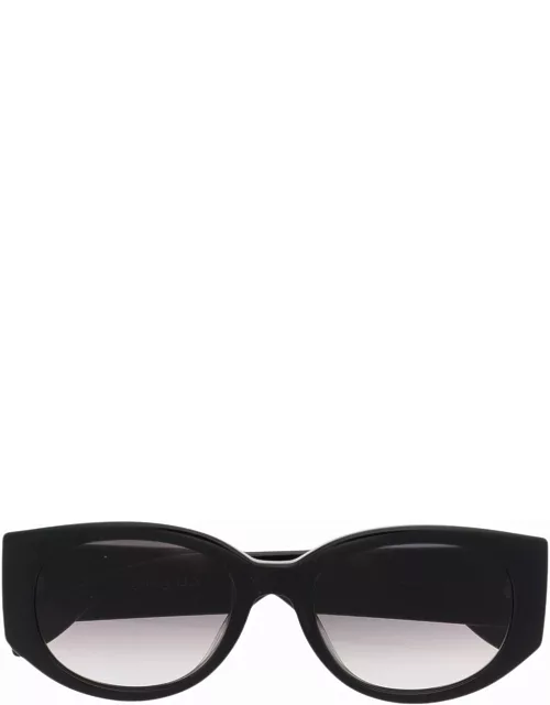 ALEXANDER MCQUEEN Women Oval Frame Logo Sunglasses Black