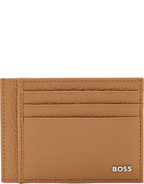 BOSS Italian-leather Card Holder Medium Beige