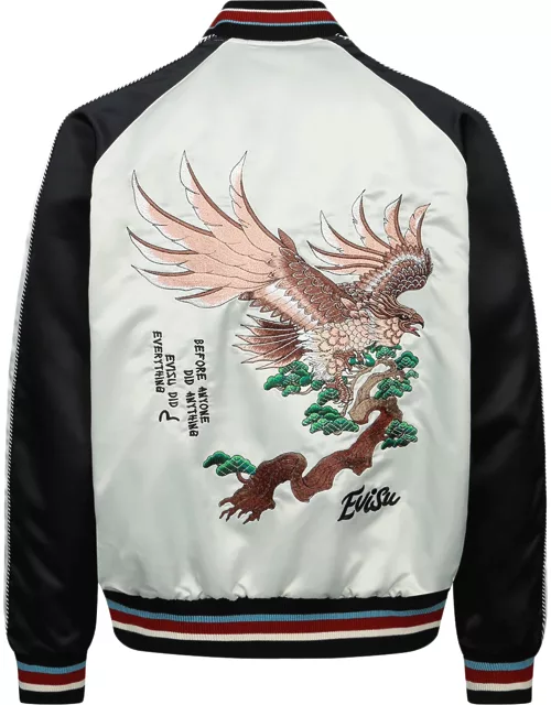 Eagle and Logo Embroidery Reversible Souvenir Jacket