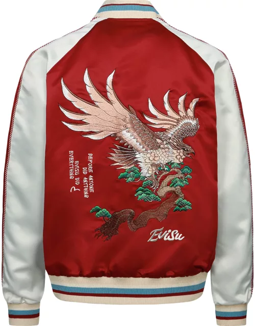 Eagle and Logo Embroidery Reversible Souvenir Jacket
