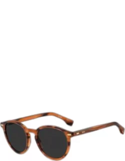 Patterned-acetate sunglasses with temple logo Men's Eyewear