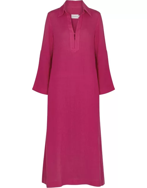 Three Graces Veronica Linen Maxi Dress - Pink