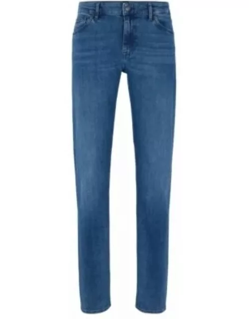 Regular-fit jeans in blue Italian cashmere-touch denim- Blue Men's Jean