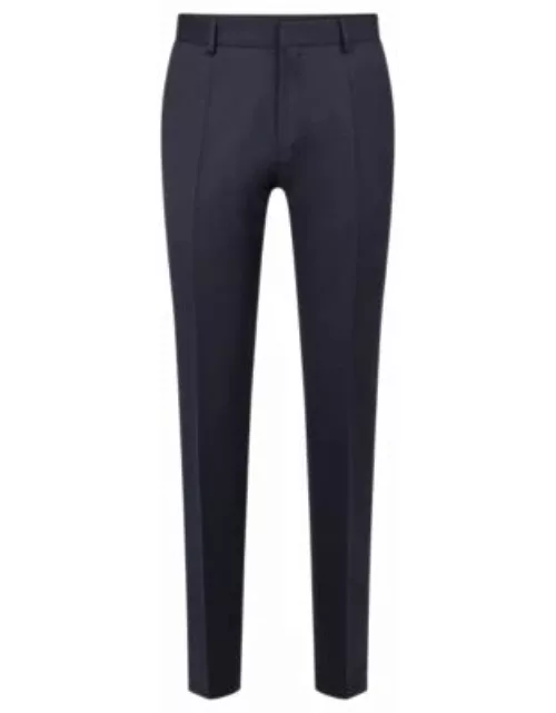 Formal trousers in virgin-wool serge- Dark Blue Men's Business Pant