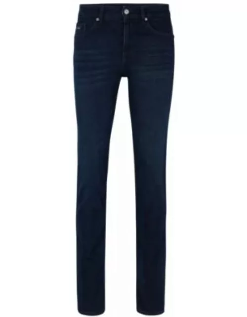 Slim-fit jeans in blue Italian super-soft denim- Dark Blue Men's Jean