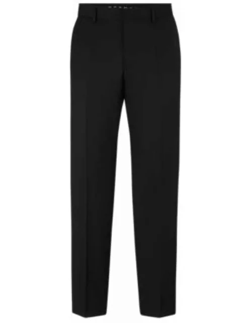 Regular-fit trousers in wool serge- Black Men's Business Pant