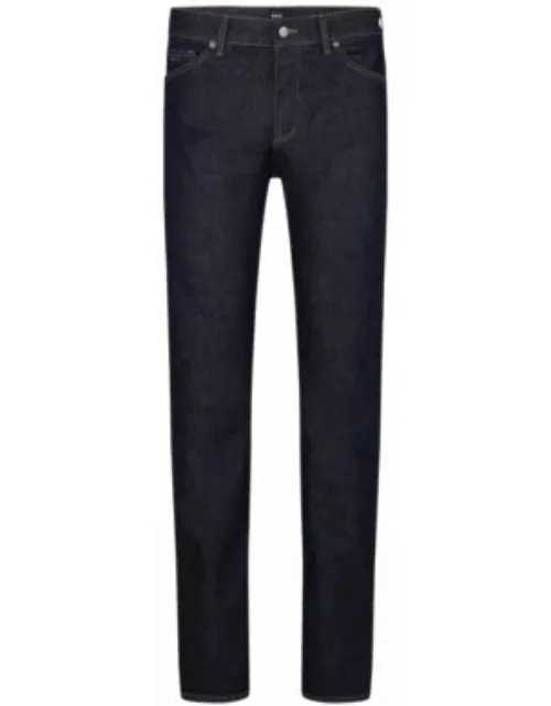Regular-fit jeans in dark-blue comfort-stretch denim- Dark Blue Men's Jean