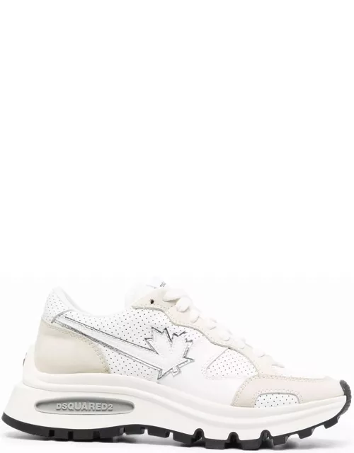 DSQUARED2 WOMEN Stretched Leaf Run Sneakers White