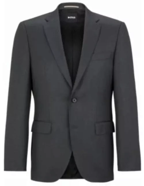 Single-breasted jacket in virgin-wool serge- Dark Grey Men's Sport Coat