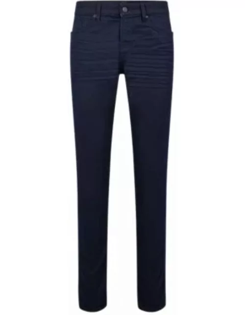 Slim-fit jeans in blue-black comfort-stretch denim- Dark Blue Men's Jean