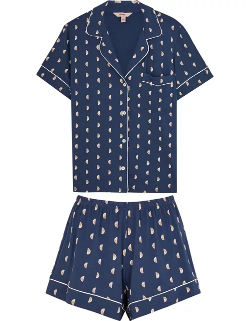 Eberjey Gisele Printed Stretch-jersey Pyjama Set - Navy