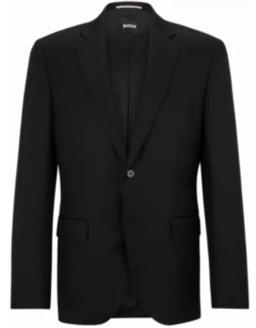 Single-breasted jacket in virgin-wool serge- Black Men's Sport Coat