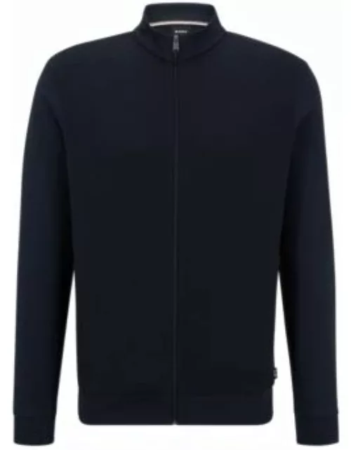 zip-up sweatshirt with structured front- Dark Blue Men's Tracksuit
