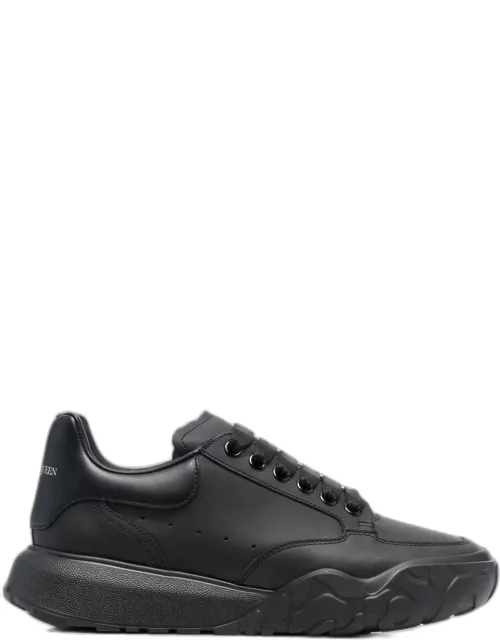 Alexander McQueen Court Leather Low Top Sneakers Black/Black