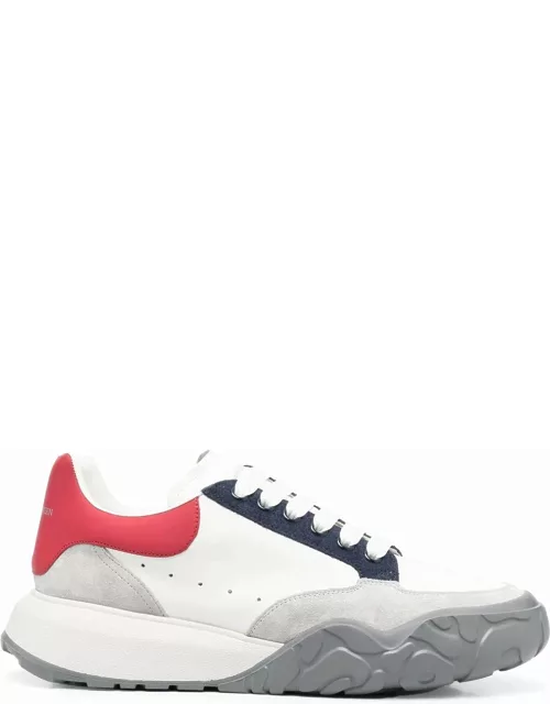 Alexander McQueen Court Leather Low Top Sneakers White/Grey