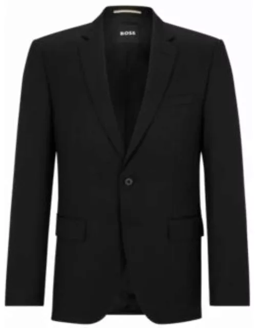 Single-breasted jacket in virgin-wool serge- Black Men's Essential