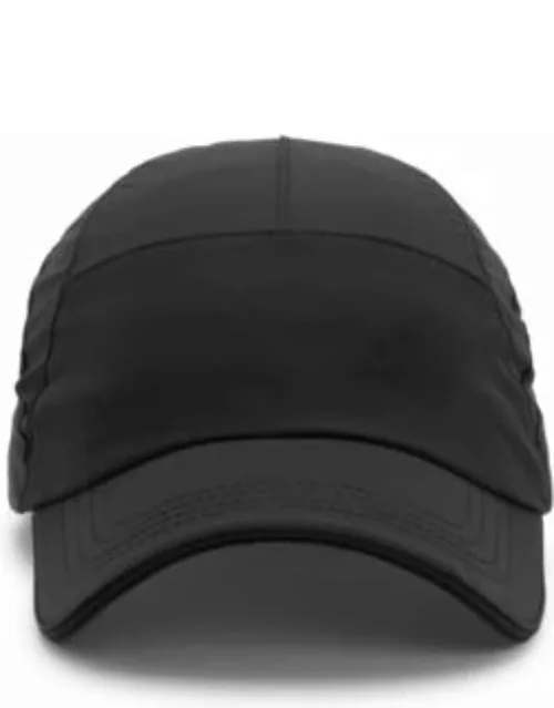 BOSS x Matteo Berrettini stretch-poplin cap with logo and signature stripe- Black Men's Hats and Glove