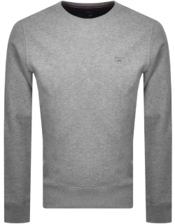 Gant Crew Neck Logo Sweatshirt Grey