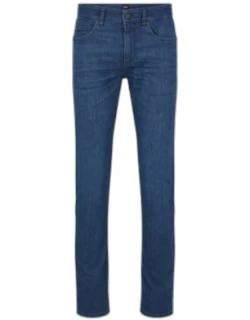 Slim-fit jeans in dark-blue Italian denim- Dark Blue Men's Jean