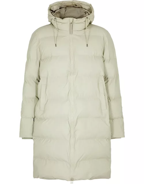 Rains Quilted Rubberised Shell Coat - Light Grey