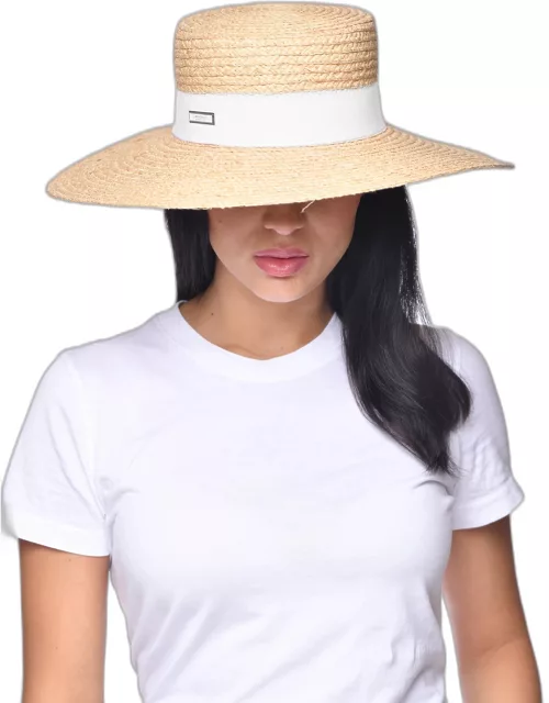 Mirtha raffia sun hat - S White