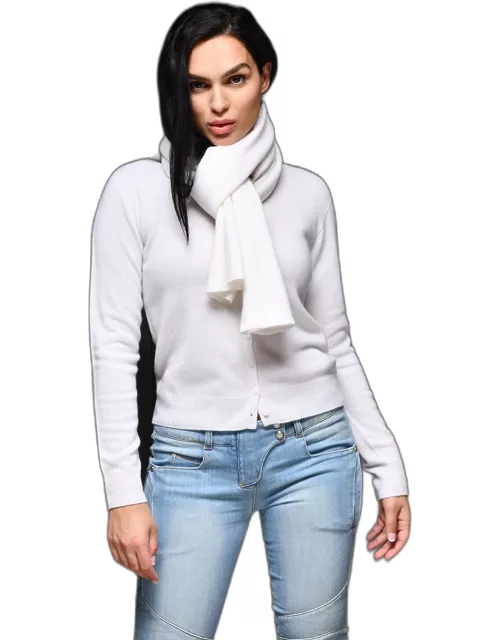 Cervinia pure Italian cashmere scarf shawl - White