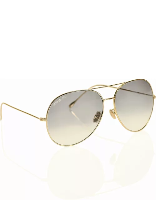 Gold Aviator sunglasses - Gradient Gray Large
